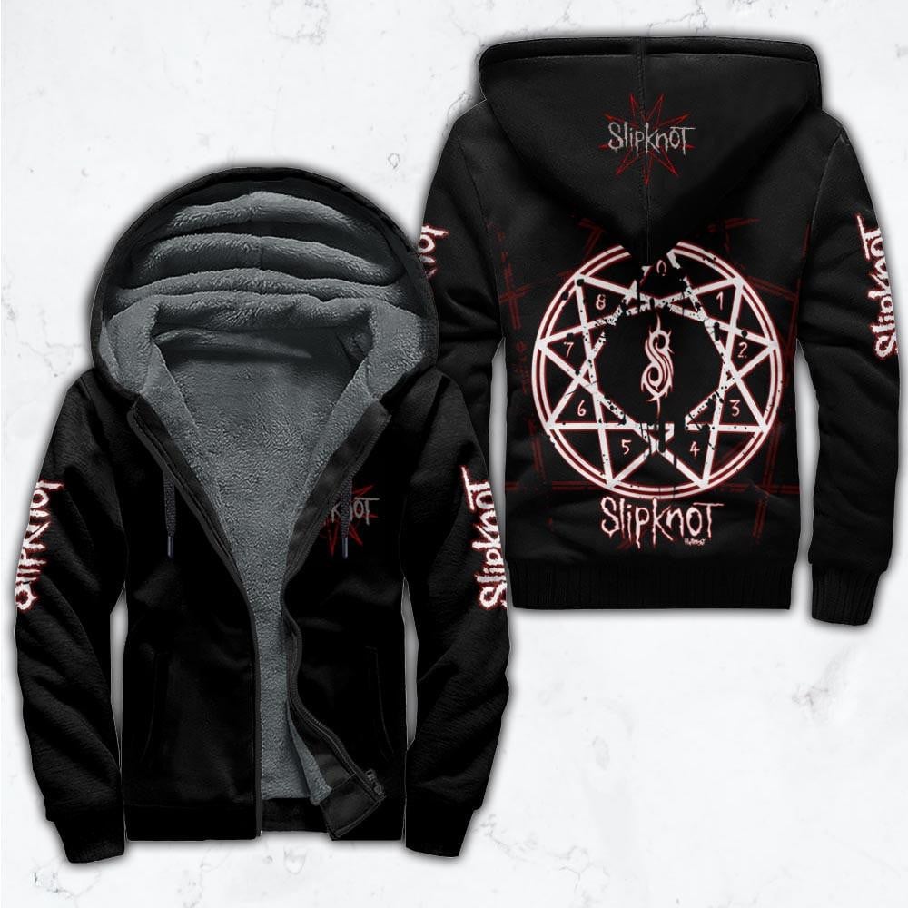Slipknot Band Fan Gift, Slipknot Hell Knight Logo Aop Hoodie, Zip Hoodie, Fleece Jacket, Bomber Jacket
