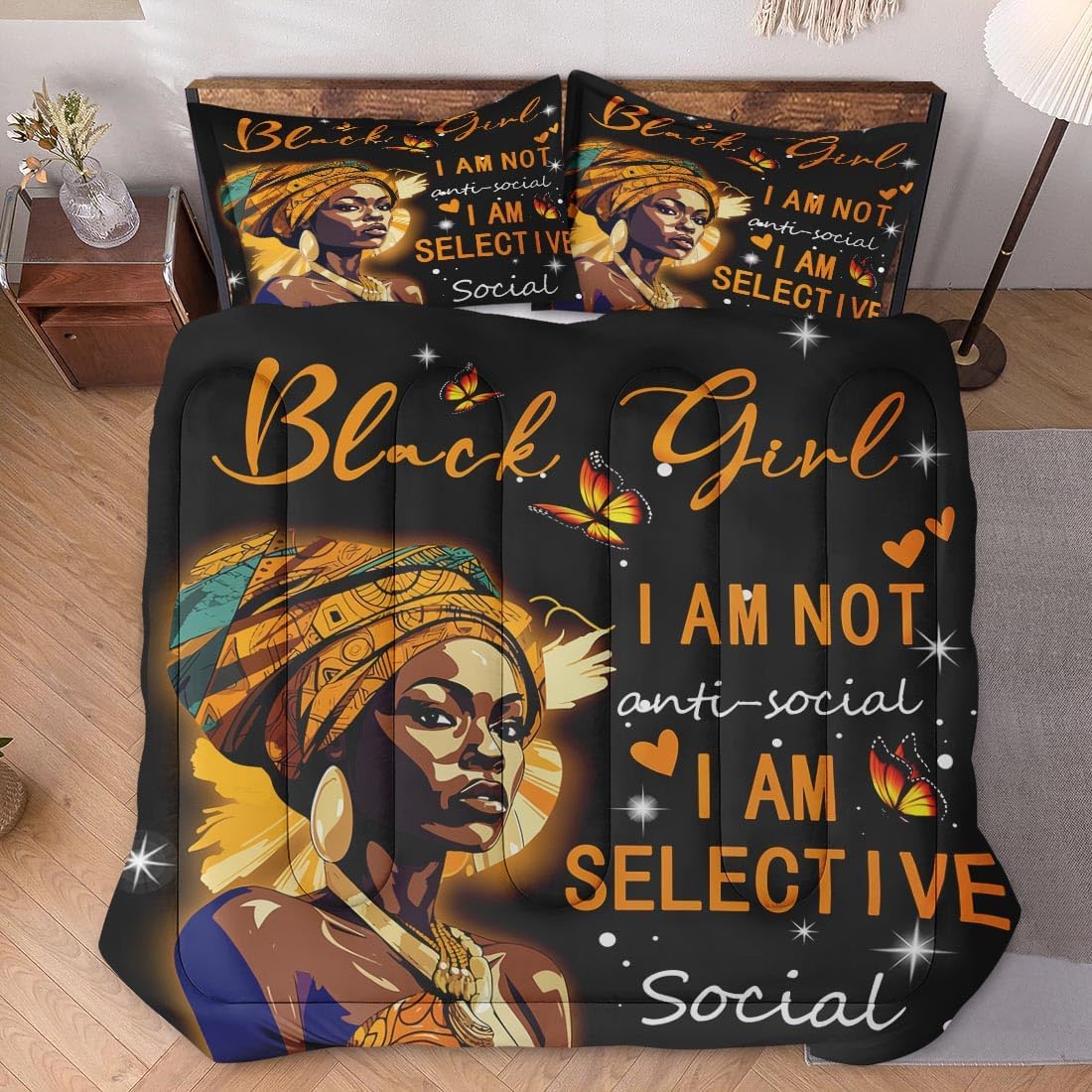 Africa Americans Bedding Set I Am Not Anti Social I Am Selective Duvet Covers