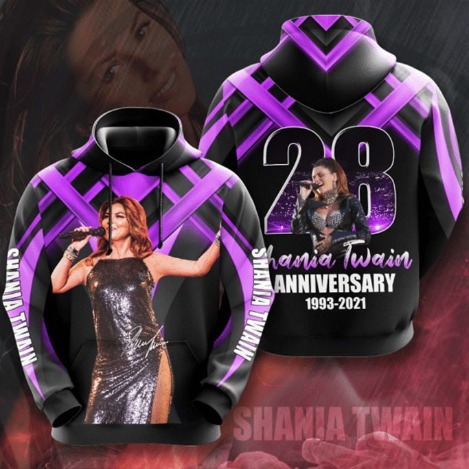 Shania Twain 28th Anniversary 1993 2021 Signature Design Gift For Fan Custom 3d Hoodie All Over Printed Hoodie