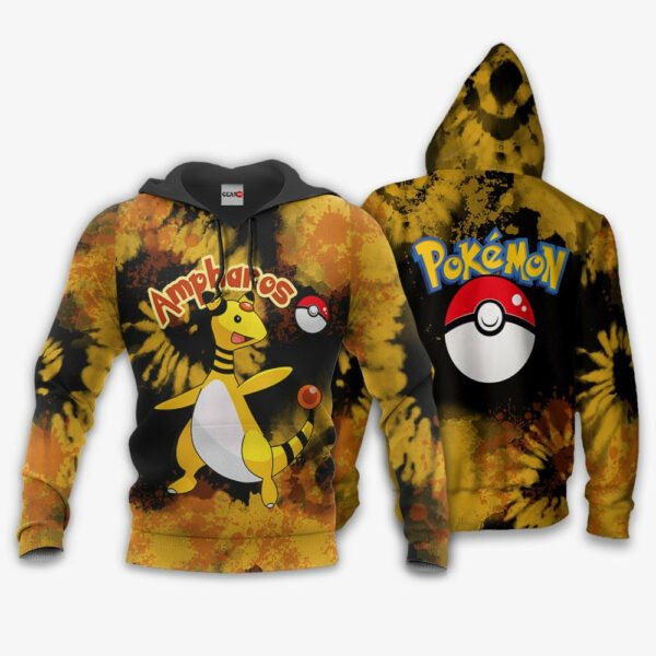 Ampharos Anime Pokemon Tie Dye Style 1k711 Cartoon Graphic Outfits Aop 3d Hoodie, Zip Hoodie 128