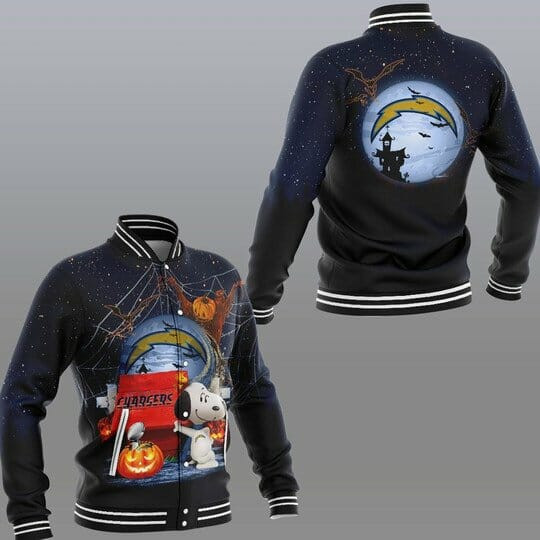 Los Angeles Chargers Snoopy Halloween Baseball Jacket