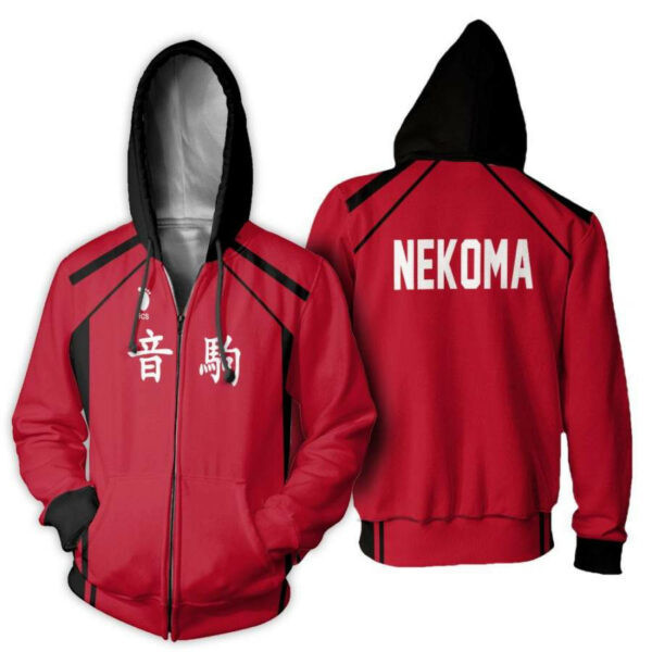 Haikyuu Nekoma High Shirt Costume Anime 2k901 Cartoon 3d Hoodie Zip Hoodie 1124