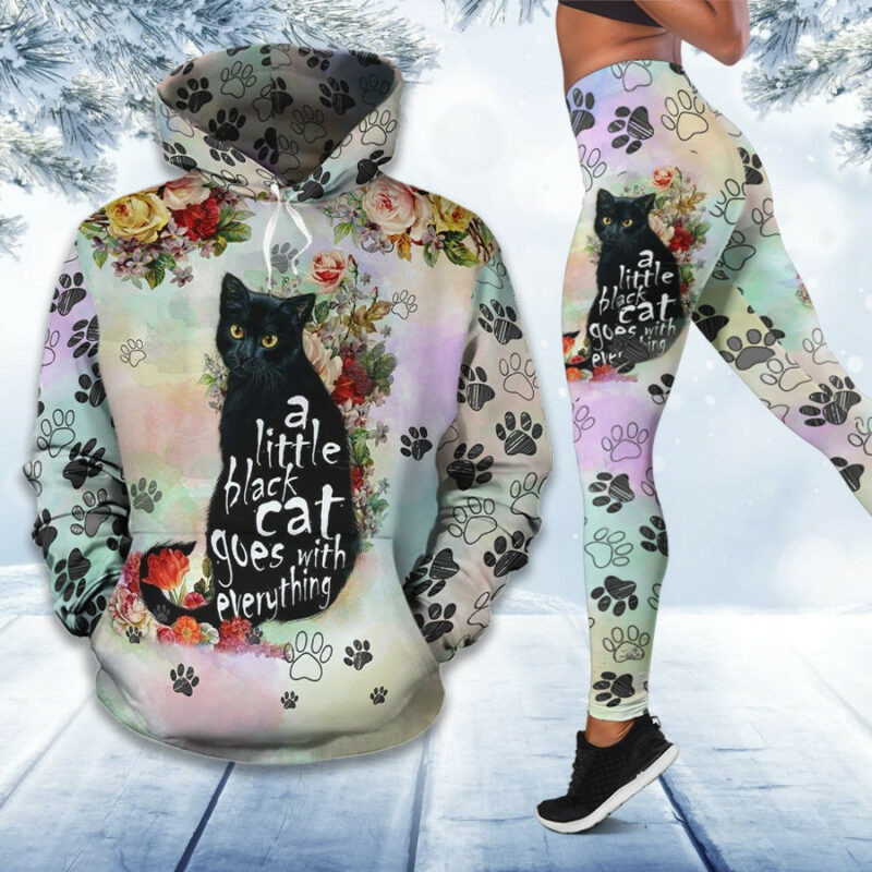 A Little Black Cat Goes With Everything Hoodie Legging Sets
