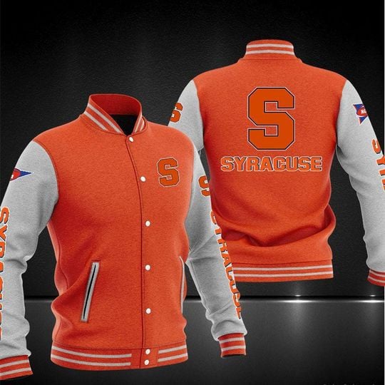 Syracuse Orange Orange White Baseball Jacket