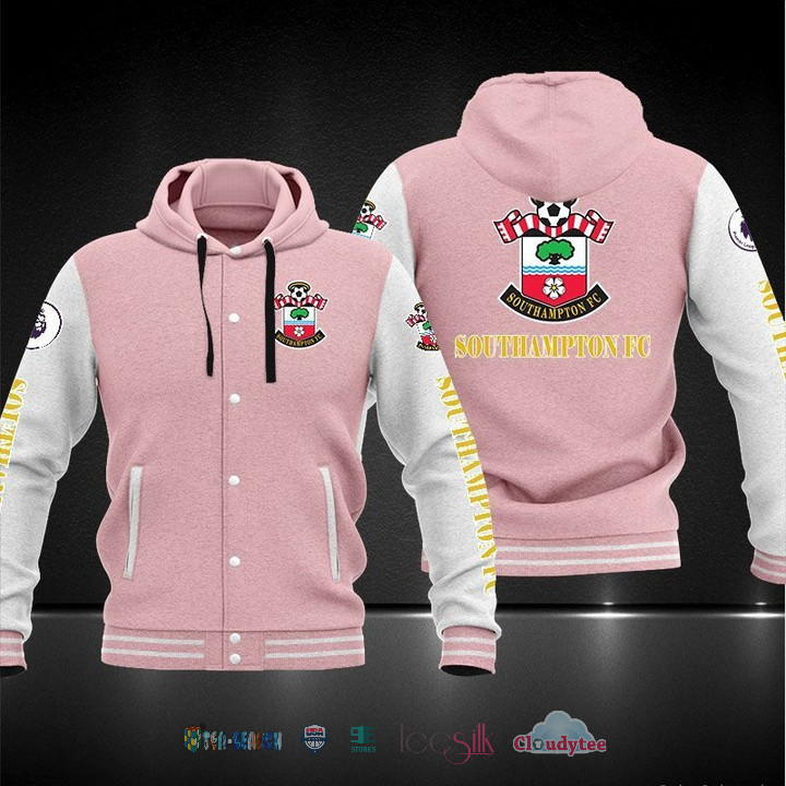 Southampton FC Pink Gray Baseball Jacket