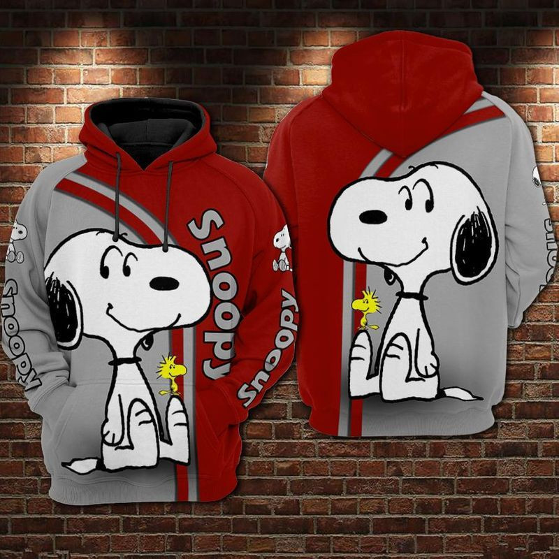 Snoopy And Woodstock Over Print 3d Hoodie Zip Hoodie