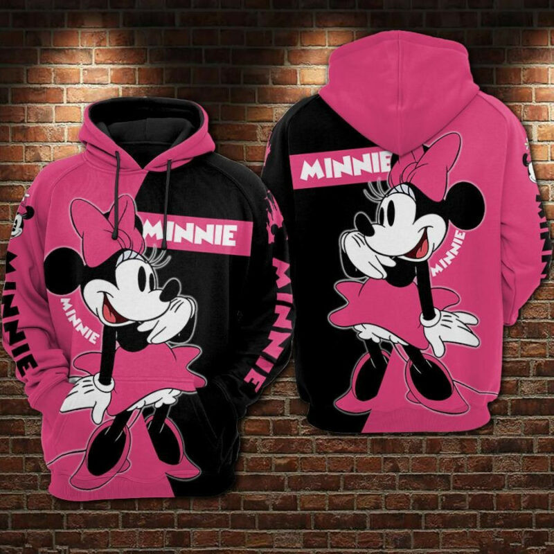Minnie Mouse Movies Pink Over Print 3d Hoodie Zip Hoodie