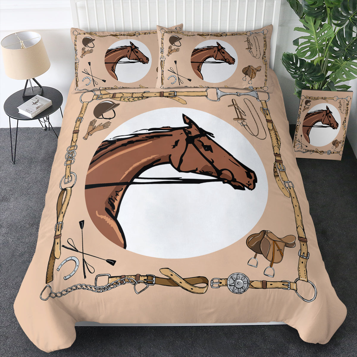 Horse Bedding Set Riding Horse Accessories Pattern Duvet Covers