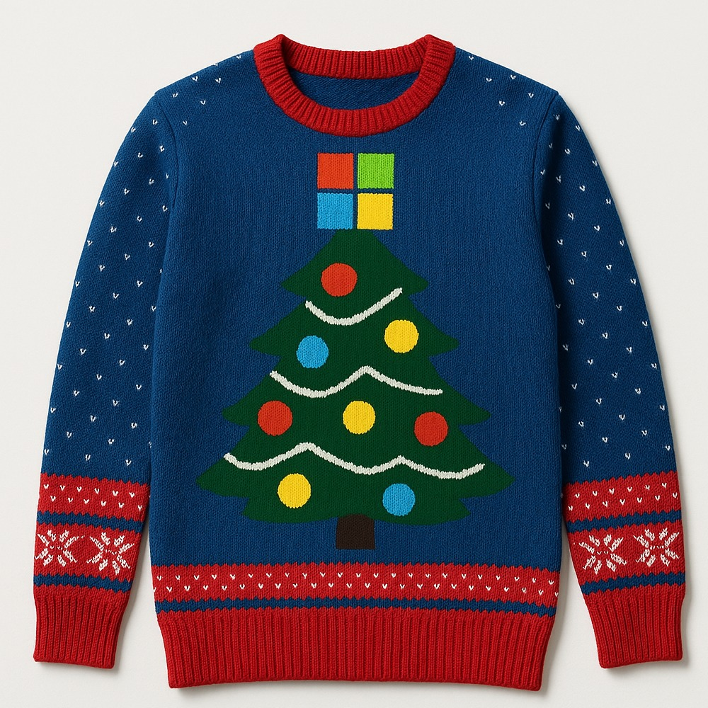 Tree Microsoft Ugly Christmas Sweater 2025