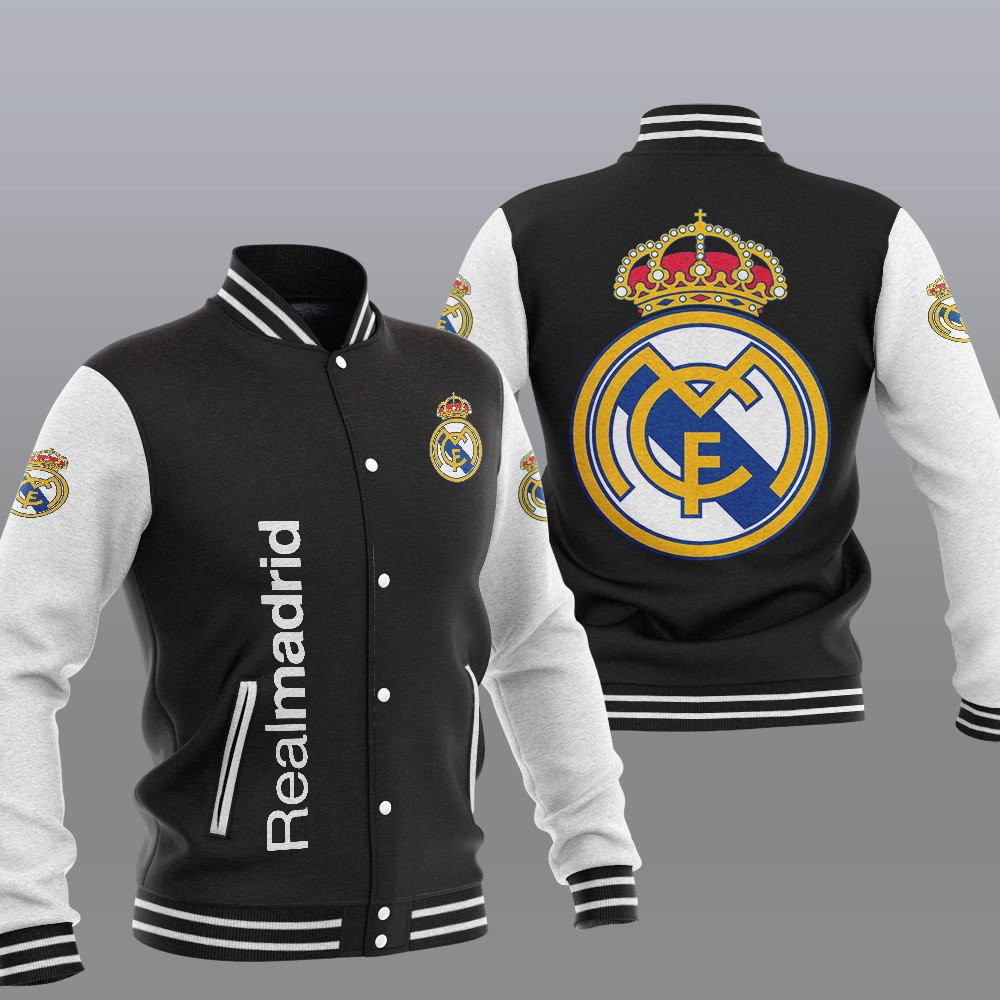 Real Madrid Black Baseball Jacket