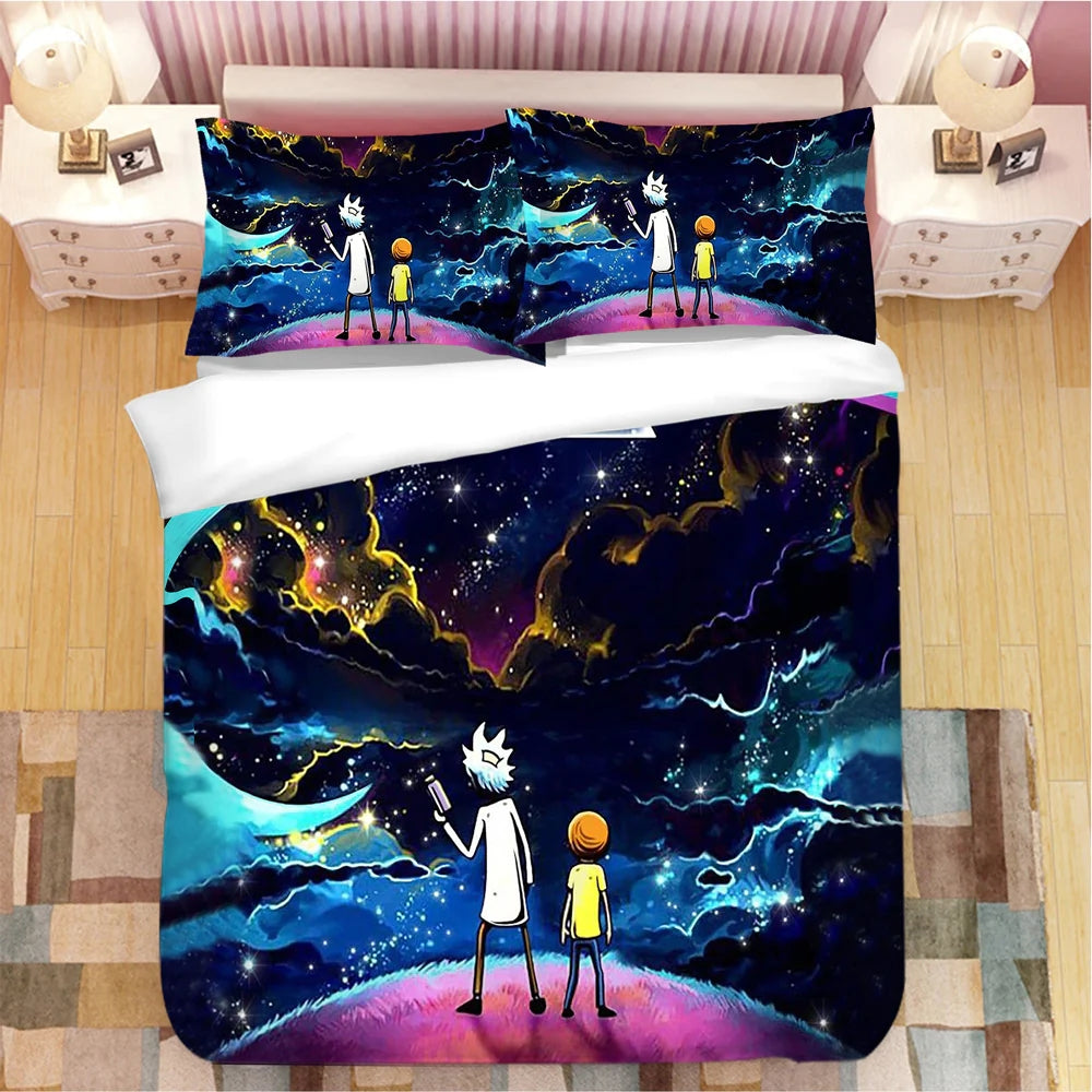 Rick And Morty Bedding Set Rick And Morty In The Space Duvet Covers