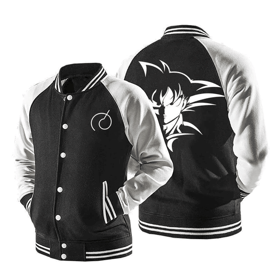 Dragon Ball Son Goku Black And White Baseball Jacket 449