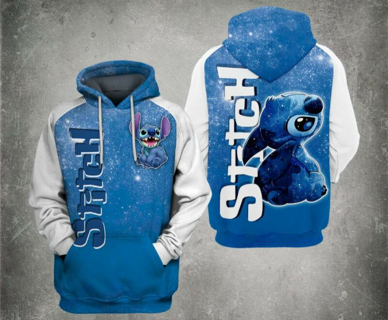 Stitch Blue 3d Hoodie Zip Hoodie