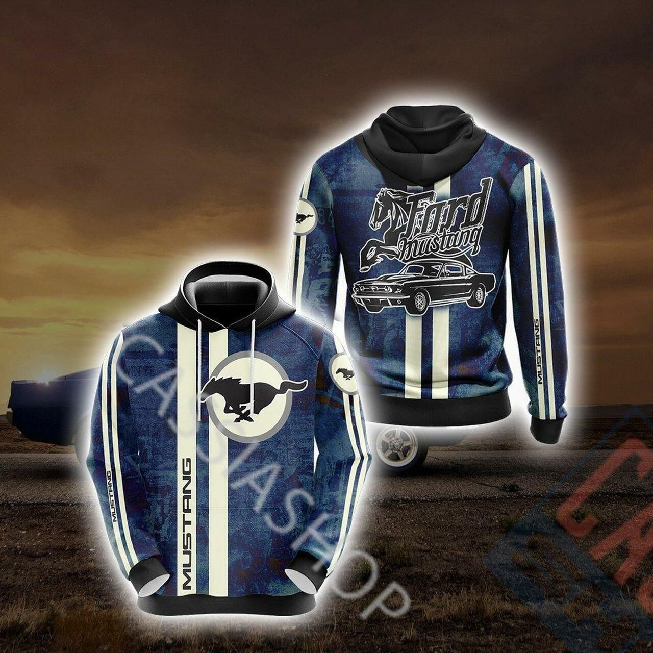 Mustang Racing Car Unisex 3D All Over Print Hoodie & Zip Hoodie