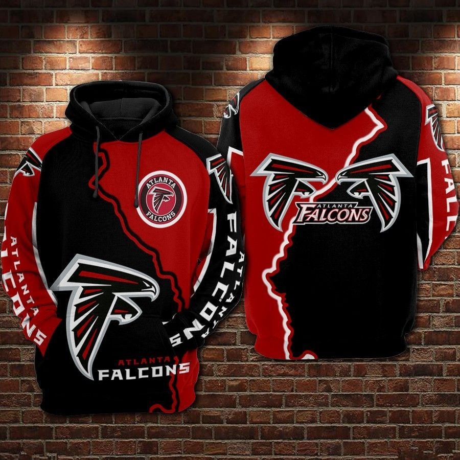 Atlanta Falcons Football Red Black 3D All Over Print Hoodie & Zip Hoodie
