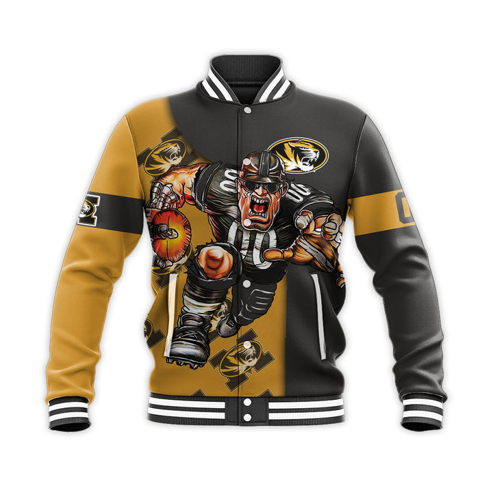 Missouri Tigers Custom Number Gold Black Baseball Jacket