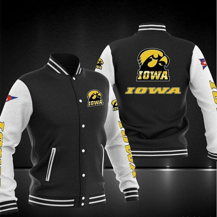 Iowa Hawkeyes Black Baseball Jacket