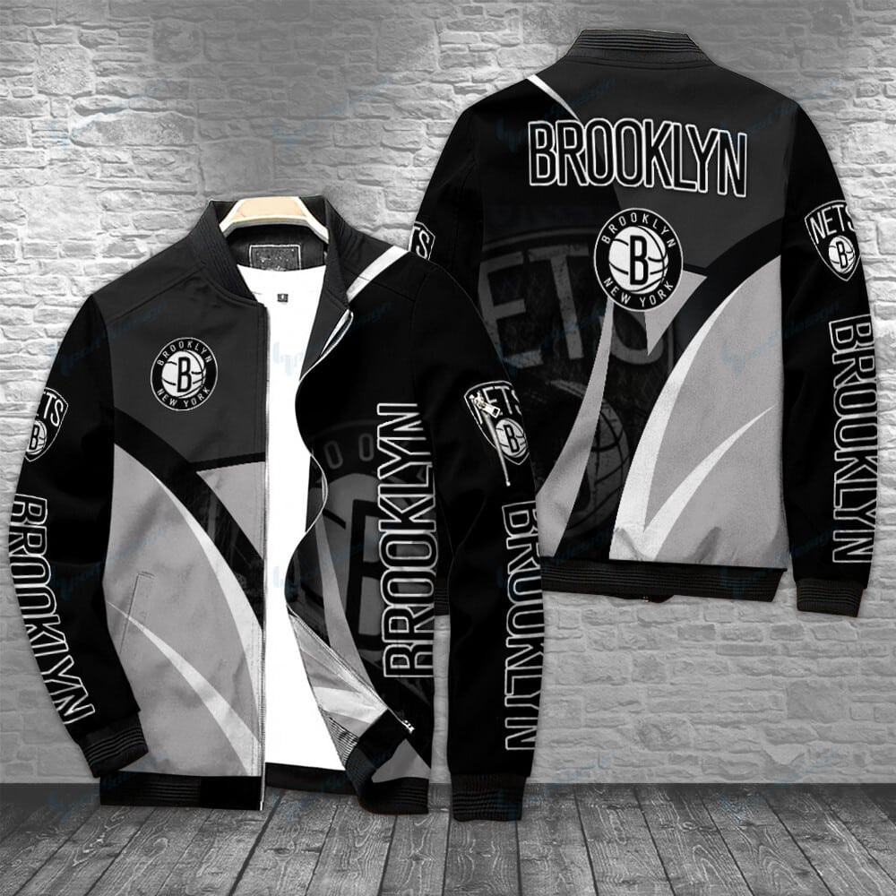 Brooklyn Nets Personalized Bomber Jacket BG75