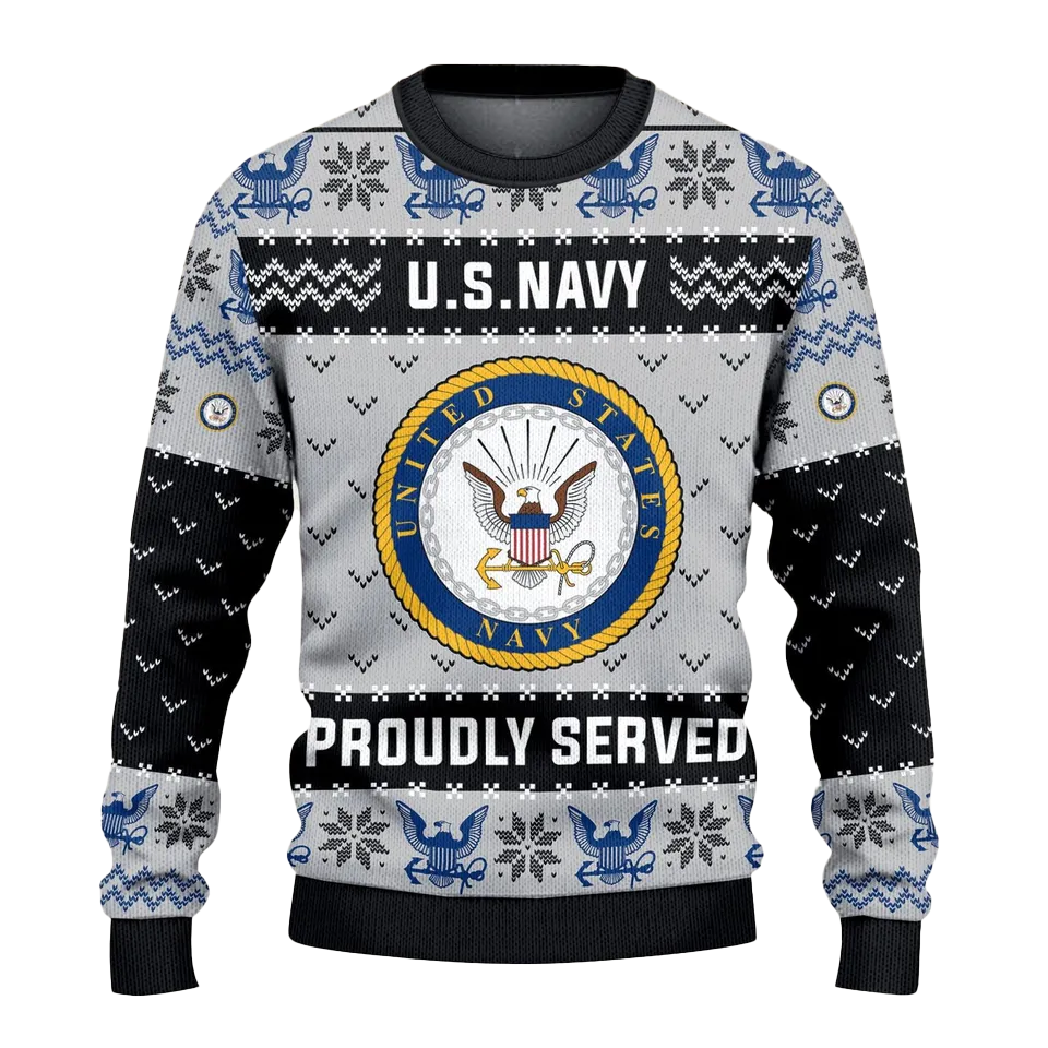 US Navy 250th Years USA Ugly Christmas Sweater