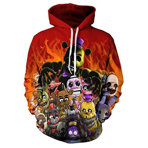 Five Nights At Freddy’s Hoodies For Kids Teens – 3d Boys And Girls Pullover Hoodie