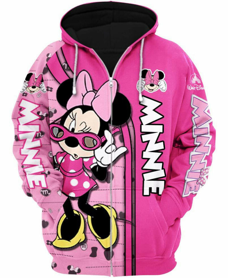 Walt Minnie Mouse 3d Hoodie Zip Hoodie