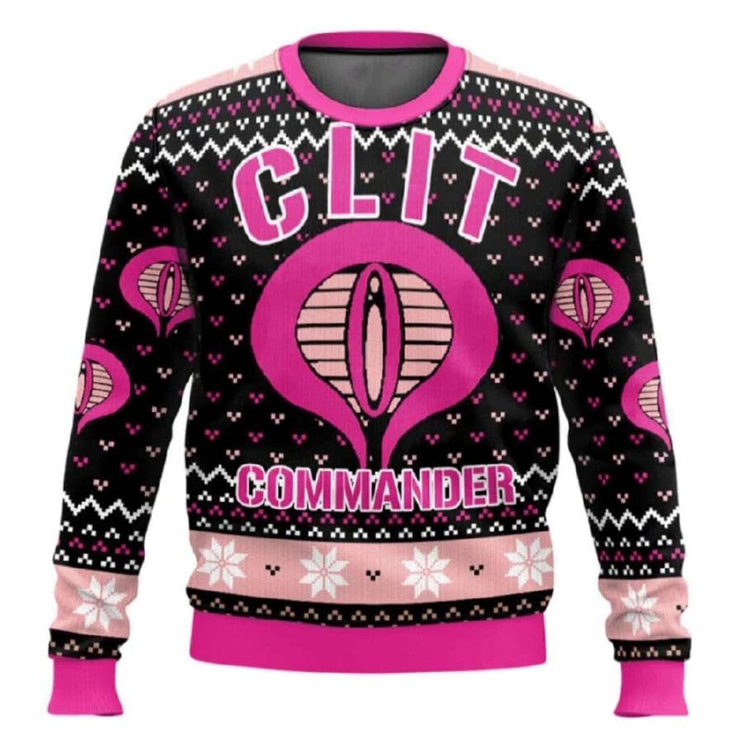 Clit Commander Ugly Christmas Sweater