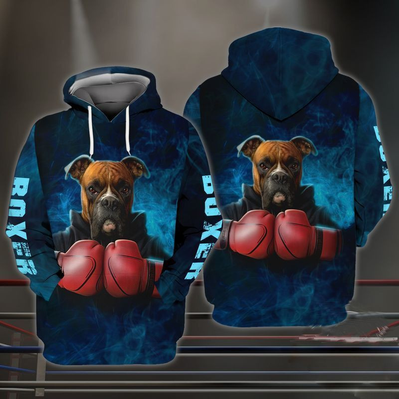 Boxer Dog Boxing 3d Hoodie Zip Hoodie