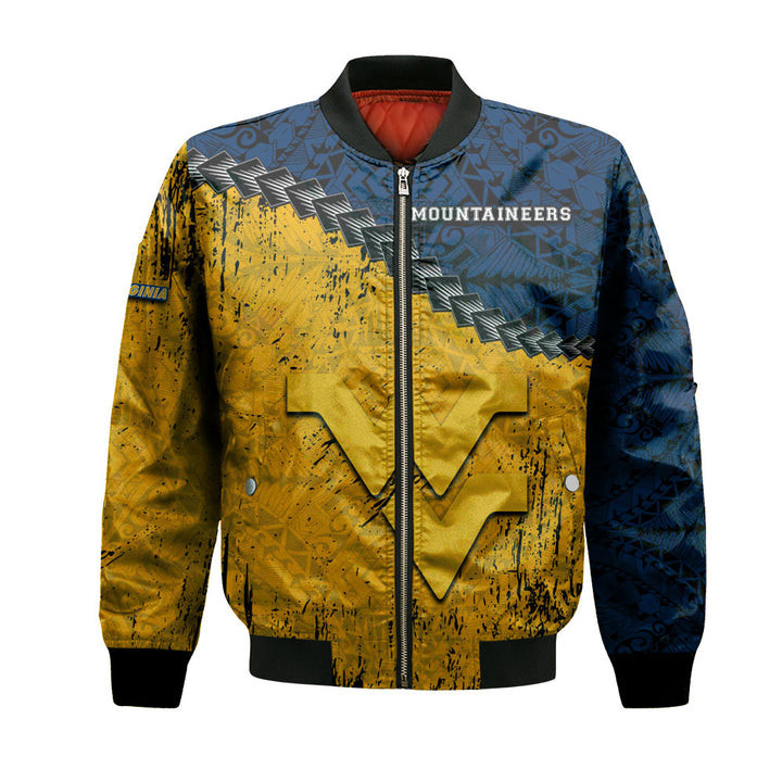 West Virginia Mountaineers Blue Gold Bomber Jacket V6