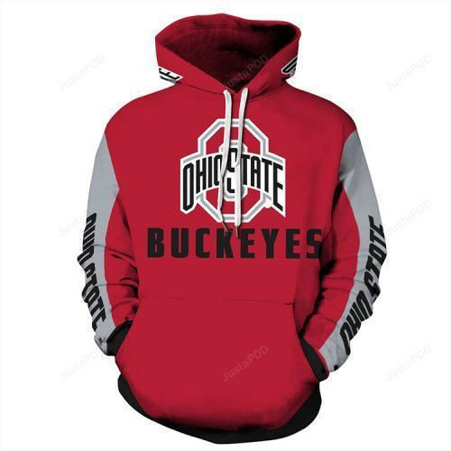 Ohio State Buckeyes Football Red 3D All Over Print Hoodie & Zip Hoodie