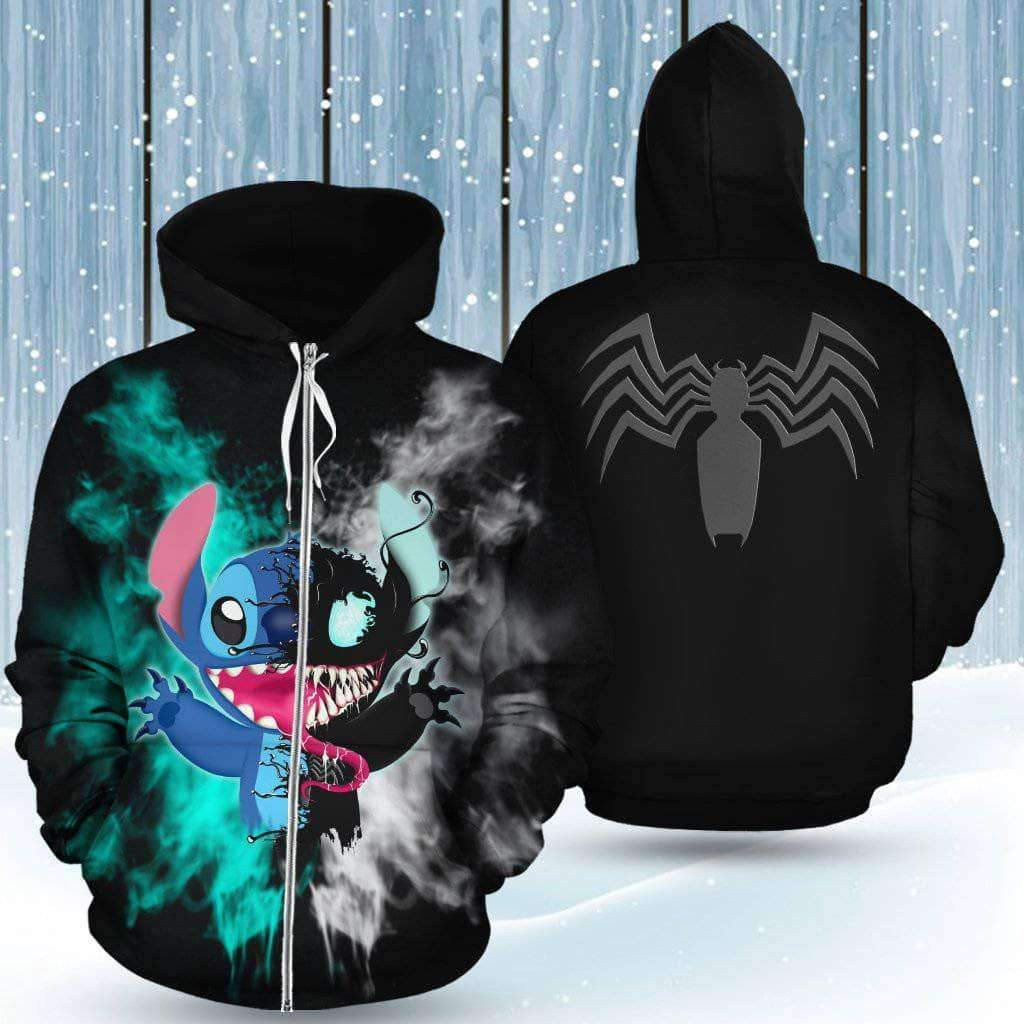 Venom Stitch 3D All Over Print Hoodie & Zip Hoodie