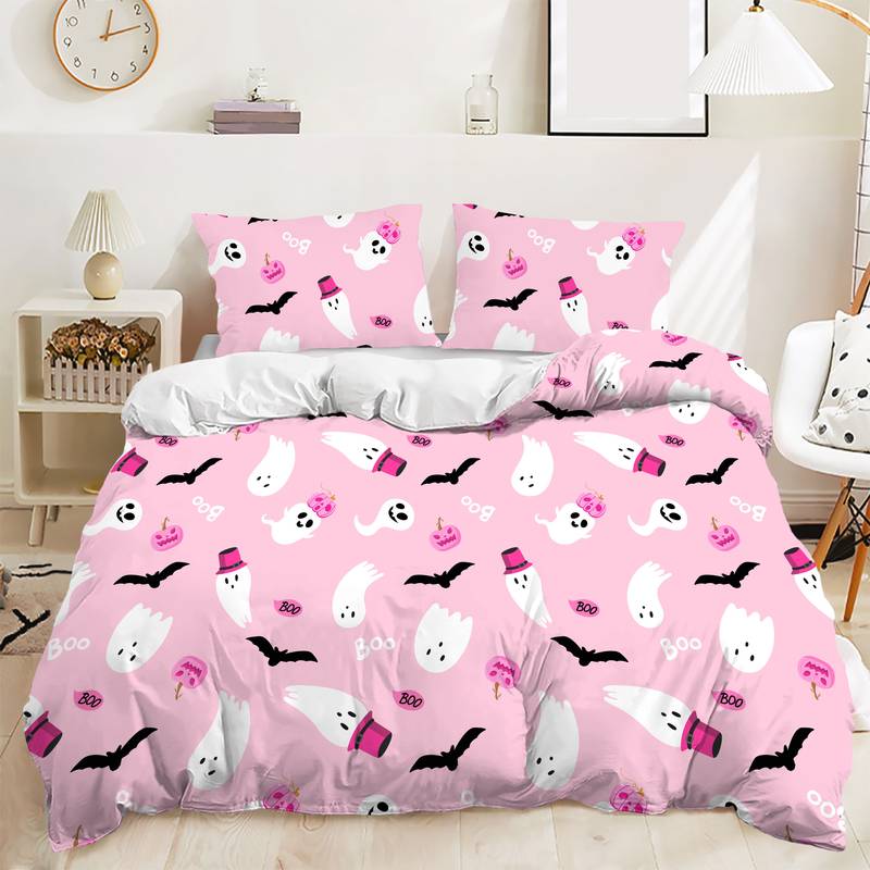 Halloween Bedding Set Halloween Cute Ghost Wearing Hat Duvet Covers