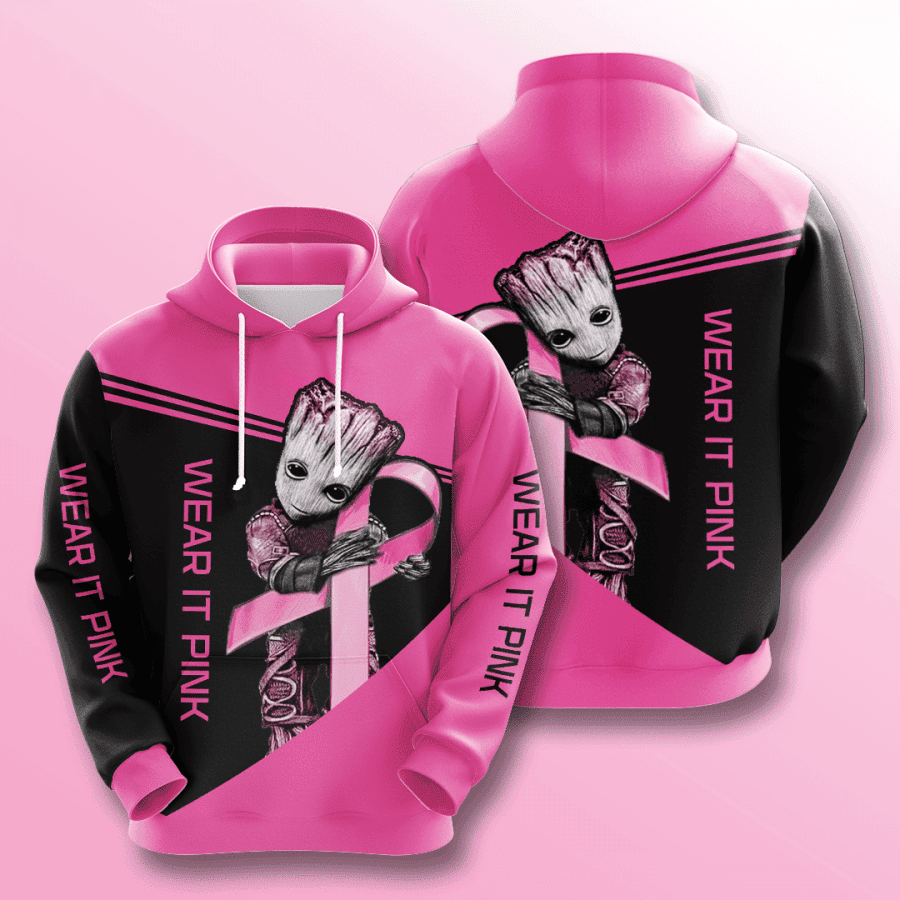Groot Hold Wear It Pink 3D All Over Print Hoodie & Zip Hoodie