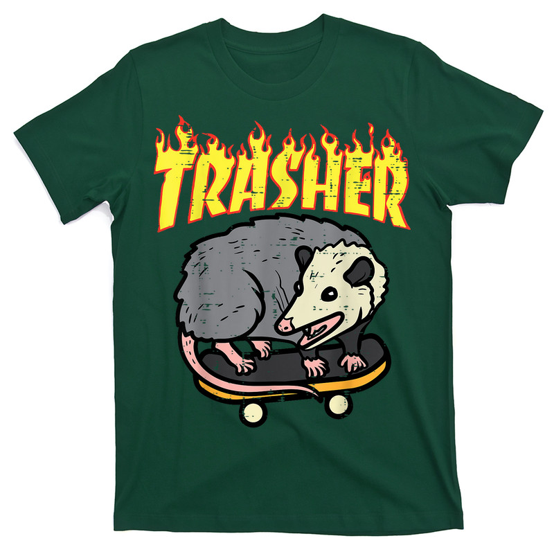 Opossum Skateboard Trasher Funny Possum Skater T-Shirt