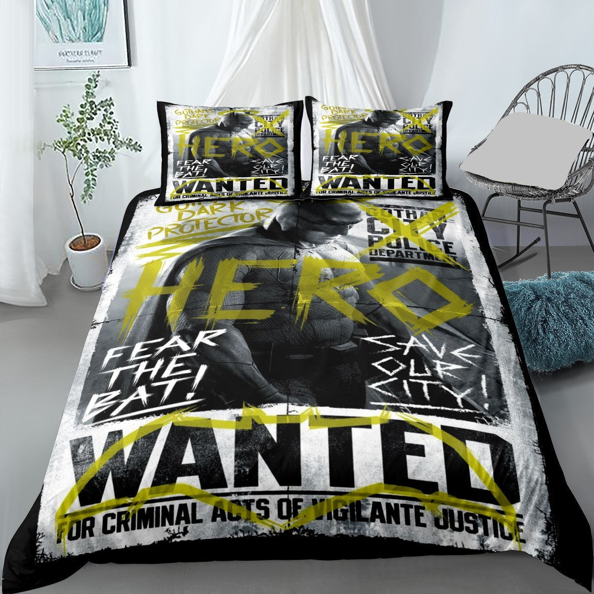 Batman Bedding Set DC Batman Wanted Fear The Bat Duvet Covers