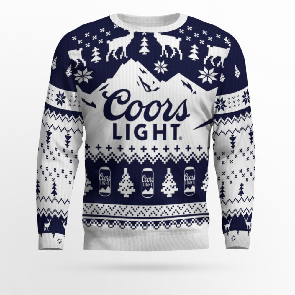 Coors Light Beer Mountain Ugly Christmas Sweater