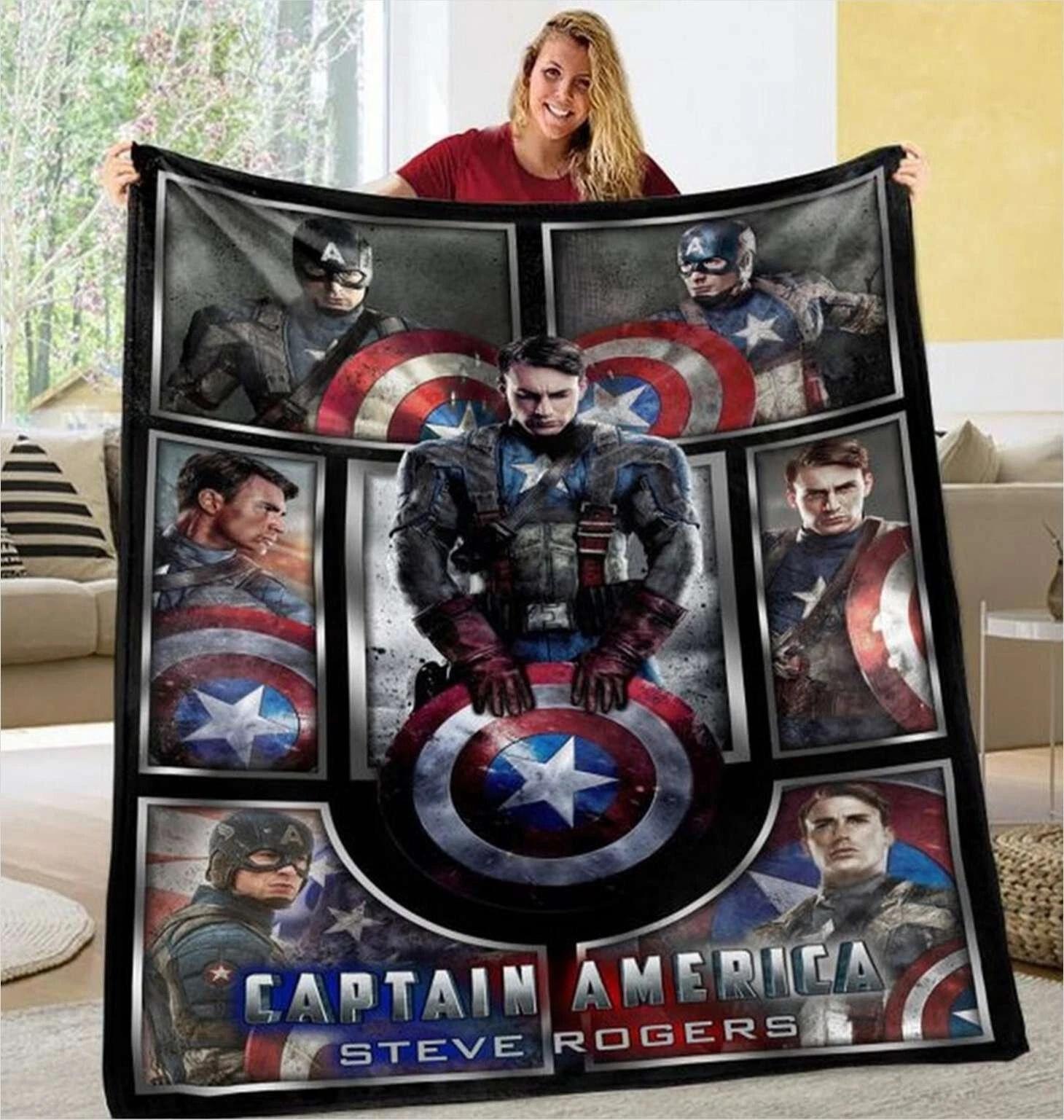 Captain America Fleece Sherpa Blanket