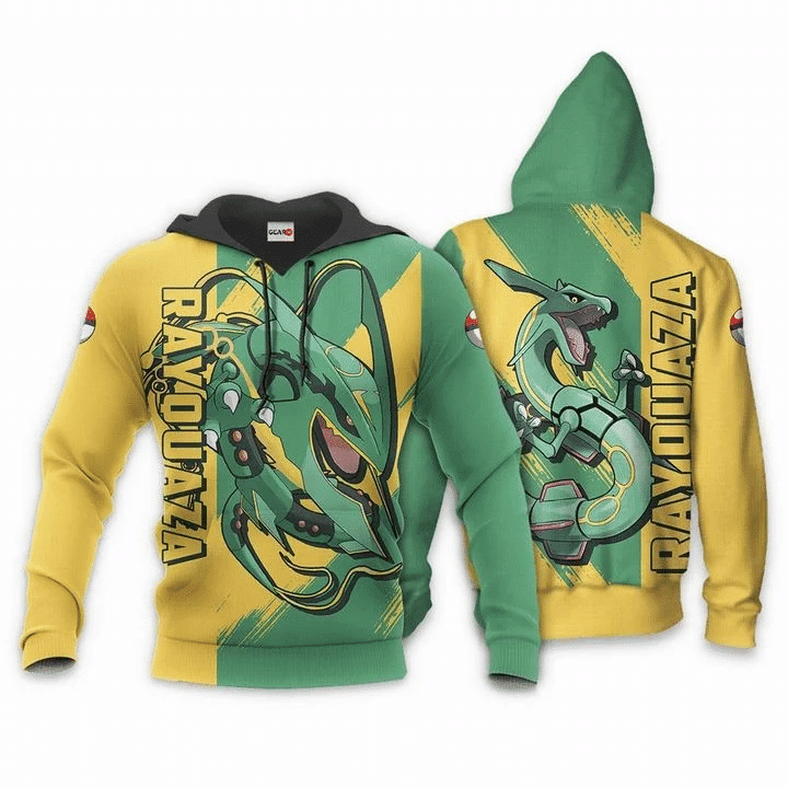 Pokemon Rayquaza 3d Hoodie Zip Hoodie