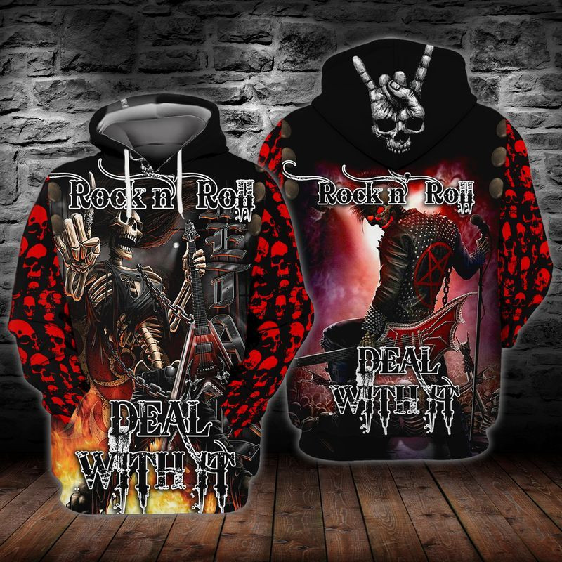 Rock N Roll Deal With It 3d Hoodie Zip Hoodie