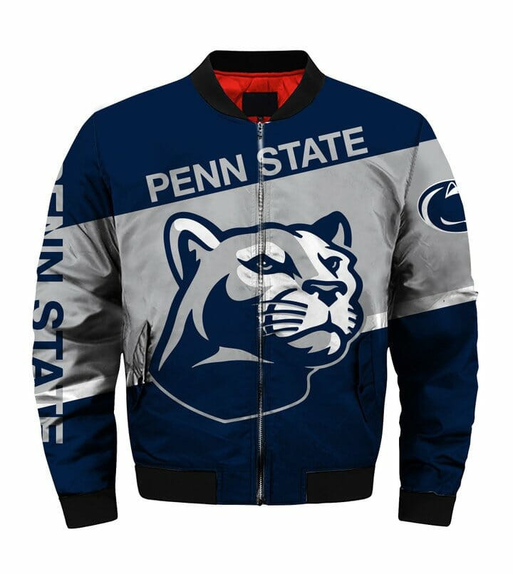 Penn State Nittany Lions Blue Grey Bomber Jacket