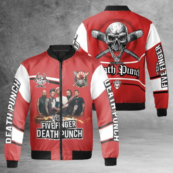 Five Finger Punch Rock Band Bomber Jacket 458 162