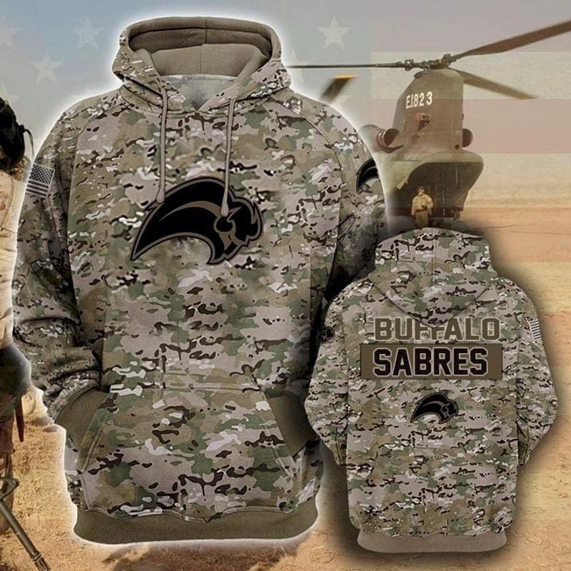 Buffalo Sabres Camouflage Veteran 3D All Over Print Hoodie & Zip Hoodie