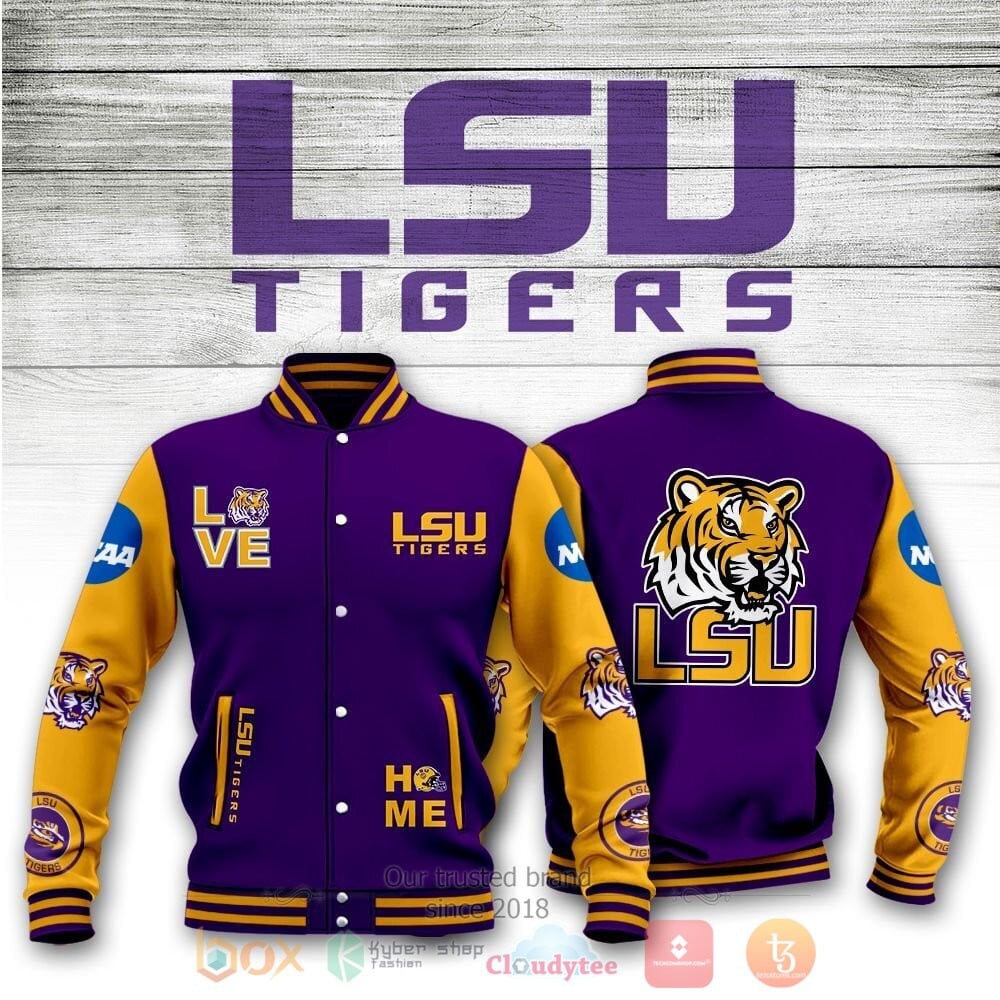 LSU Tigers Purple Gold Baseball Jacket
