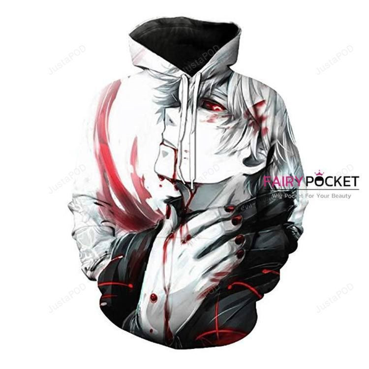 Tokyo Ghoul Ken Kaneki White 3D All Over Print Hoodie & Zip Hoodie