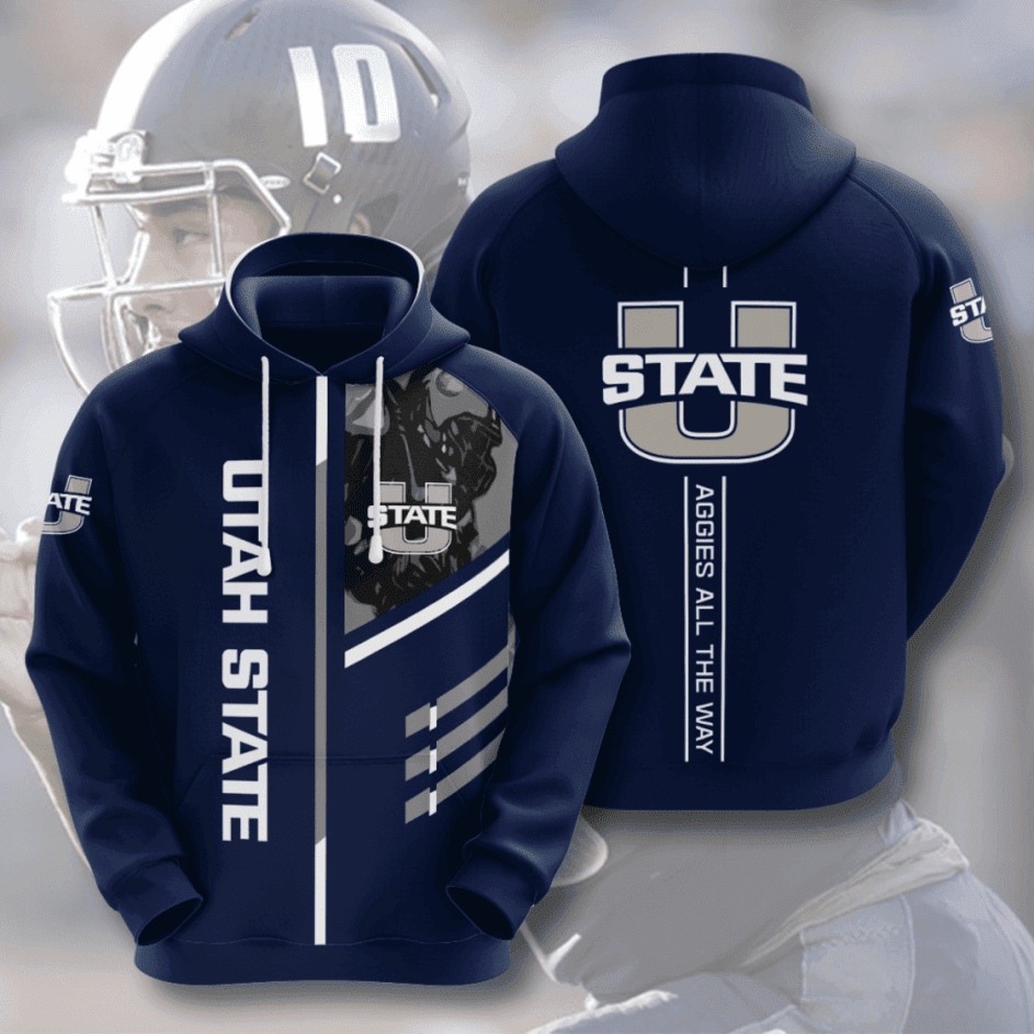 Utah State Aggies American Football 3D All Over Print Hoodie & Zip Hoodie