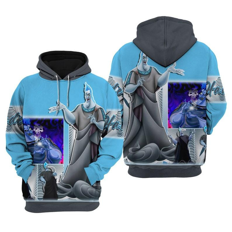 Villains Hades Hercules, Cartoon All Over Print Hoodie, Zip Hoodie
