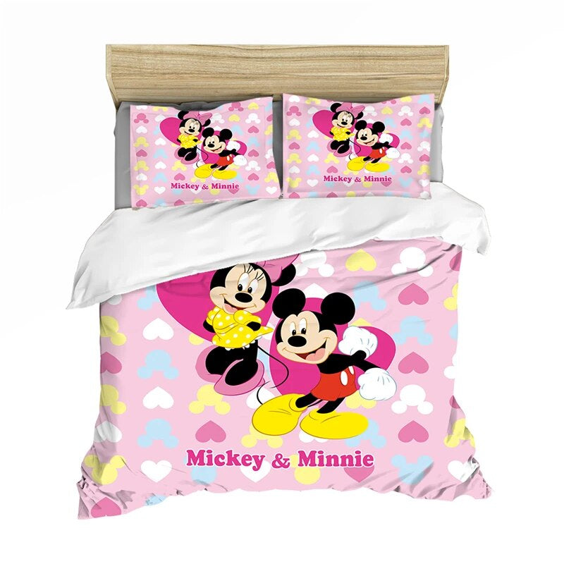 Minnie Bedding Set DN MM And Minnie Heart Mouse Ears Duvet Covers