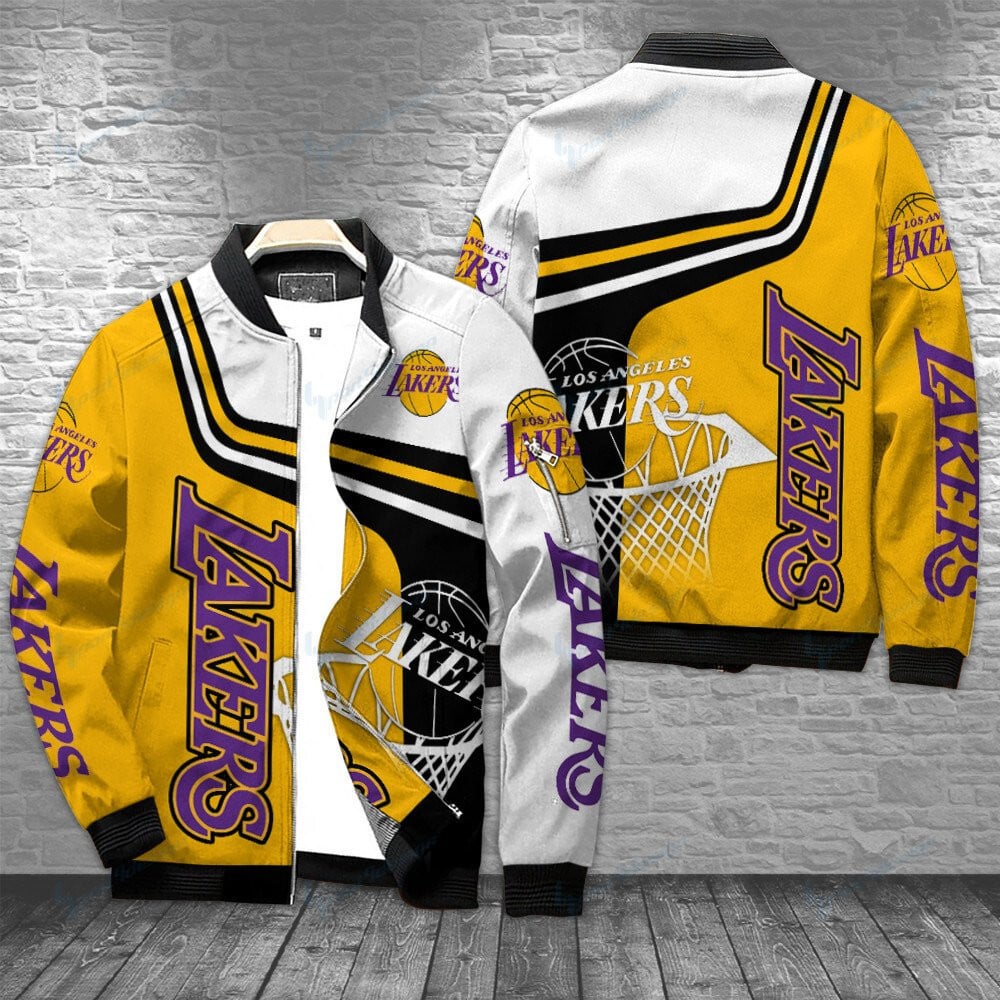 Los Angeles Lakers Personalized Bomber Jacket BG65