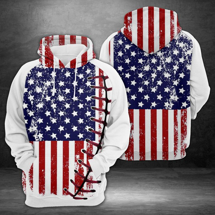 Baseball Usa Flag 3D All Over Print Hoodie & Zip Hoodie