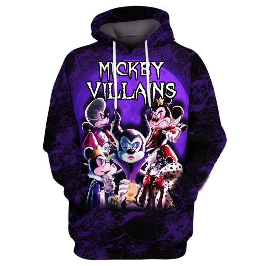 Minnie And Mickey Mouse, Minnie And Mickey Villains Aop Hoodie