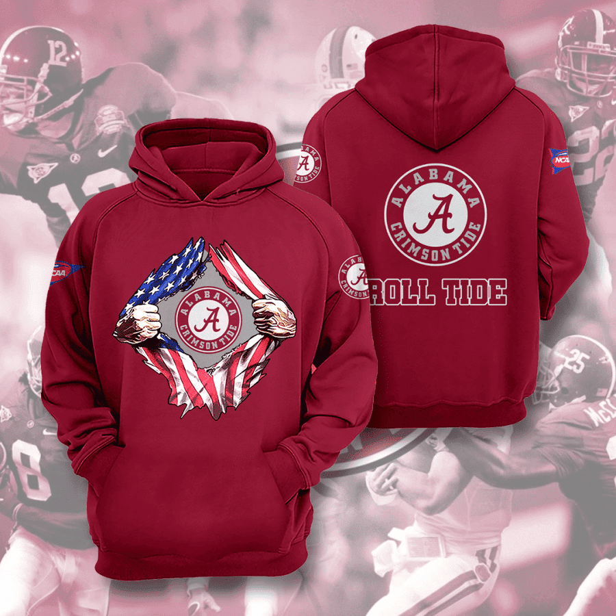 Alabama Crimson Tide 3D All Over Print Hoodie & Zip Hoodie
